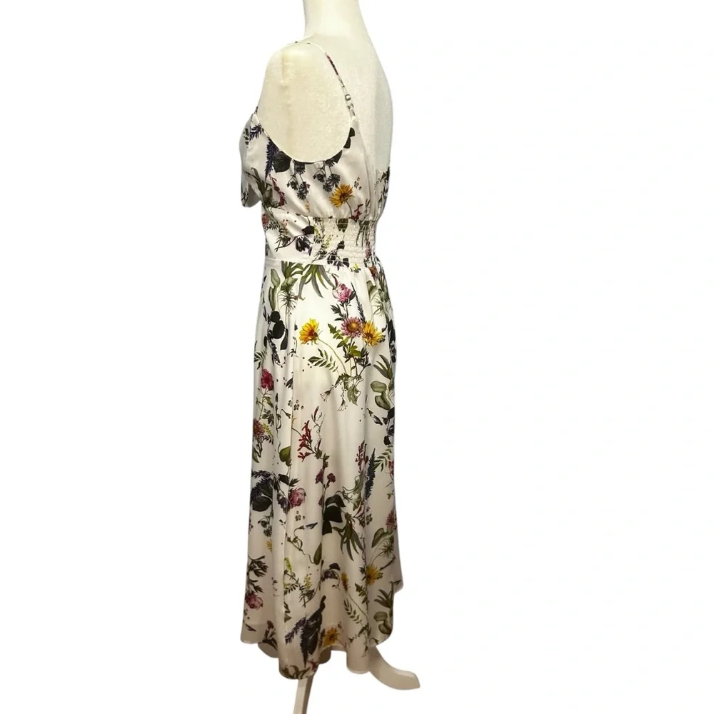 Bailey 44 Puff Pastry Smocked Satiny Floral midi Dress SIZE 4 coquette feminine - Picture 7 of 16
